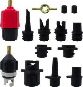2025 NEW Inflatable SUP Pump Adaptor, Paddle Board SUP Valve Adapter with 9 Standard Conventional Air Pump Adapter for Inflatables, Paddle Board Pump Attachment Inflatable Boat Air Valve Adapter