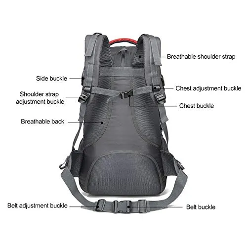 40L 60L Waterproof Outdoor Travel Backpack Camping Trekking Bag For Man Woman Climbing Hiking Rucksack Fishing Cycling Backpack,60L Pink