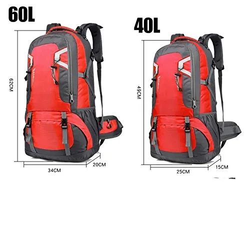 40L 60L Waterproof Outdoor Travel Backpack Camping Trekking Bag For Man Woman Climbing Hiking Rucksack Fishing Cycling Backpack,60L Pink