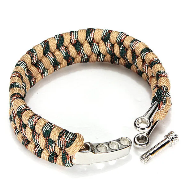 7 Strands ParaCord Bracelet String Cord Hand Ring With Quick Release Shackle Buckle For Survival