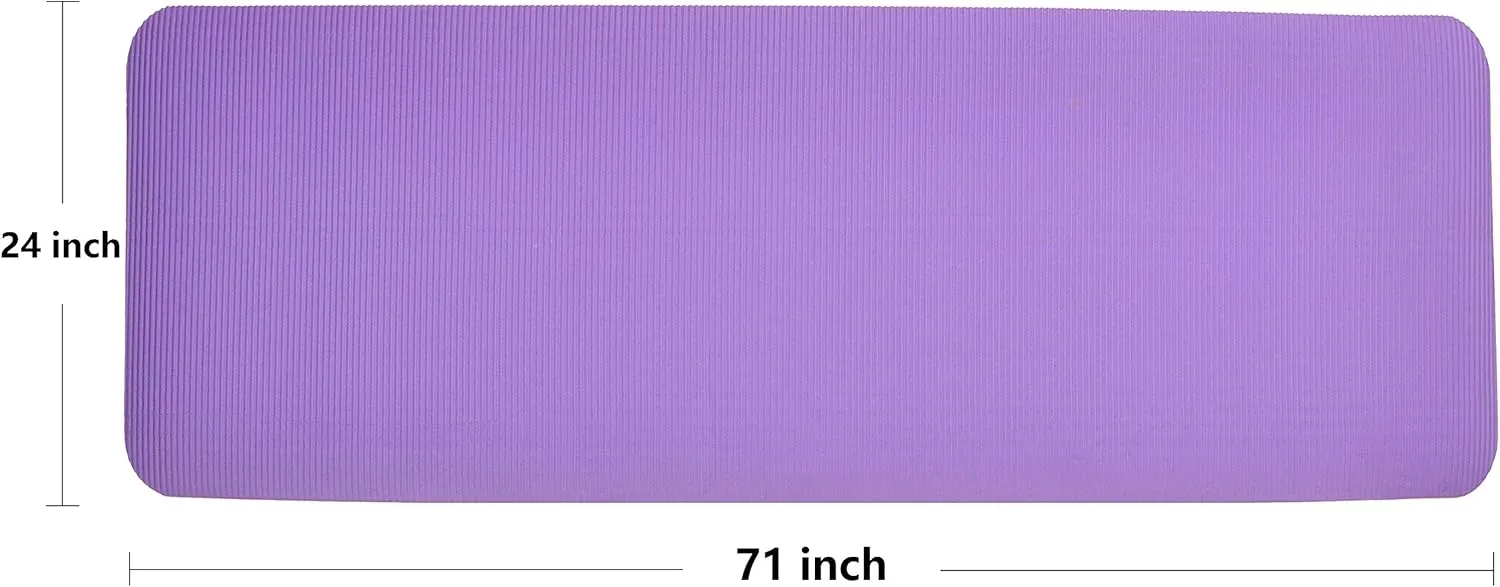 All Purpose 1/2-Inch Extra Thick High Density Anti-Tear Exercise Yoga Mat and Knee Pad with Carrying Strap, Multiple Colors