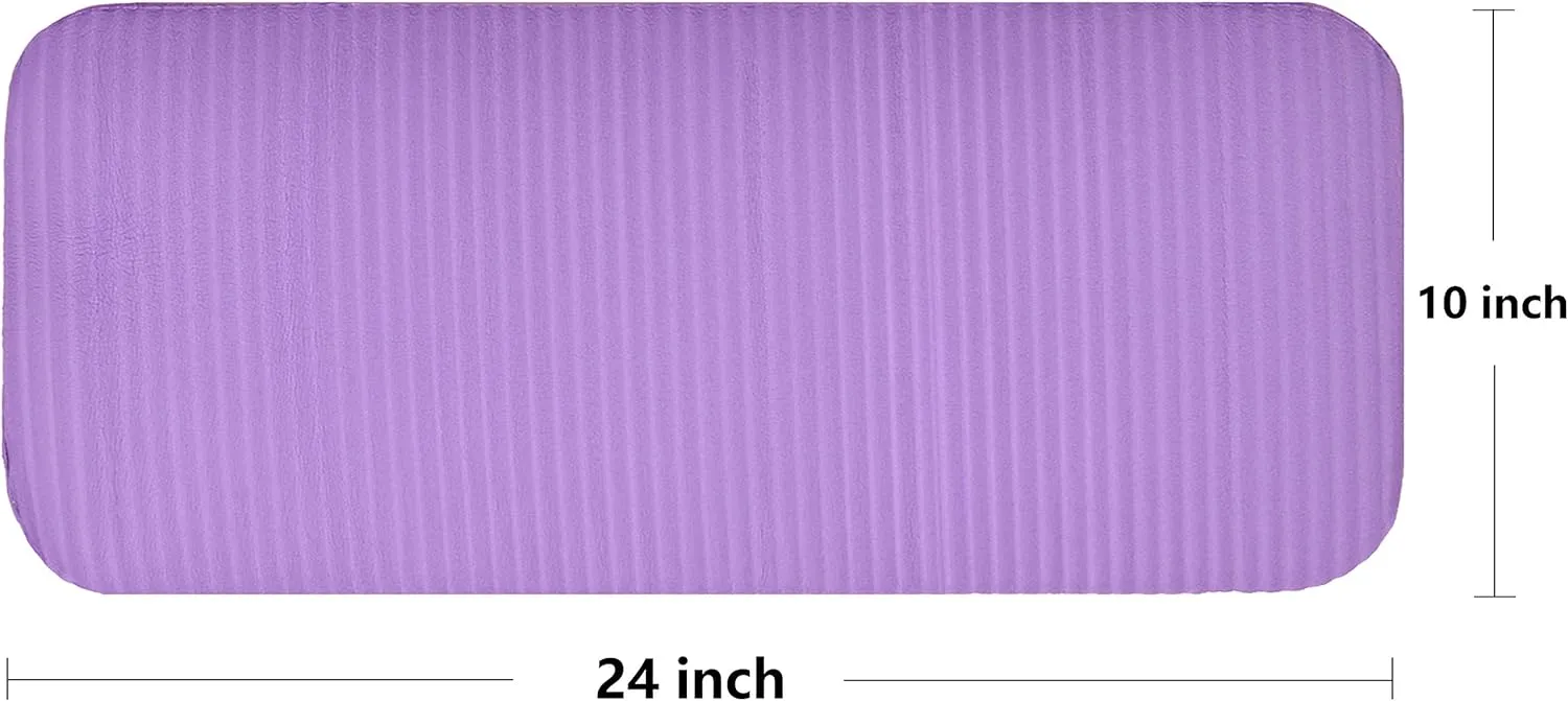 All Purpose 1/2-Inch Extra Thick High Density Anti-Tear Exercise Yoga Mat and Knee Pad with Carrying Strap, Multiple Colors