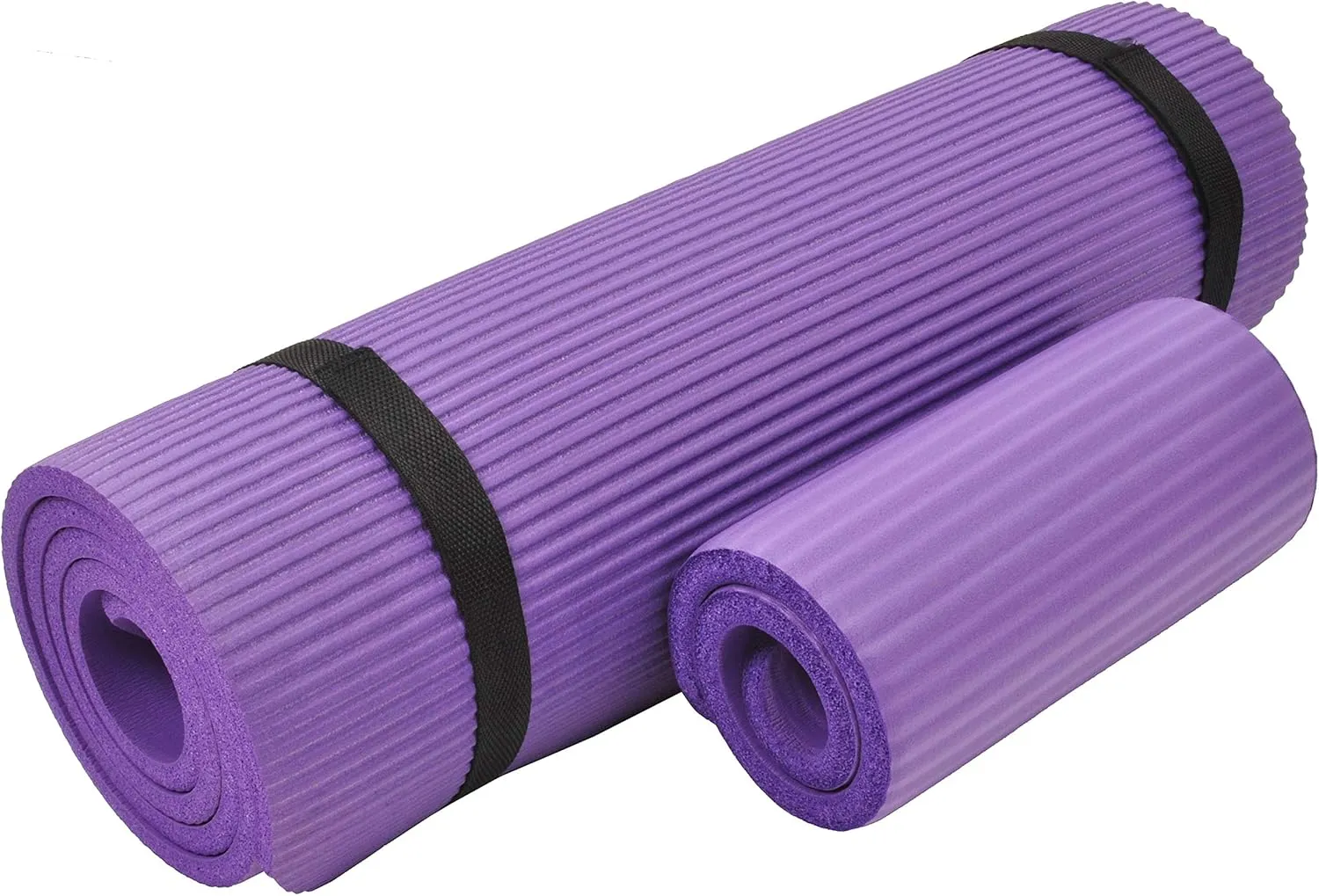 All Purpose 1/2-Inch Extra Thick High Density Anti-Tear Exercise Yoga Mat and Knee Pad with Carrying Strap, Multiple Colors