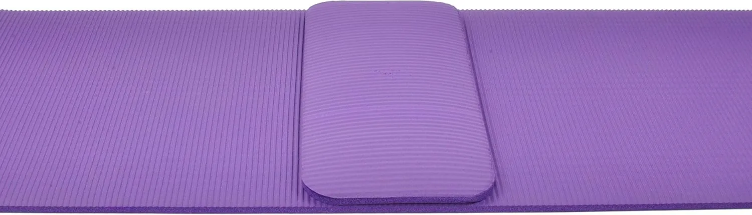 All Purpose 1/2-Inch Extra Thick High Density Anti-Tear Exercise Yoga Mat and Knee Pad with Carrying Strap, Multiple Colors