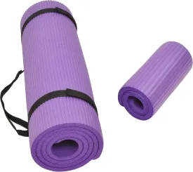 All Purpose 1/2-Inch Extra Thick High Density Anti-Tear Exercise Yoga Mat and Knee Pad with Carrying Strap, Multiple Colors