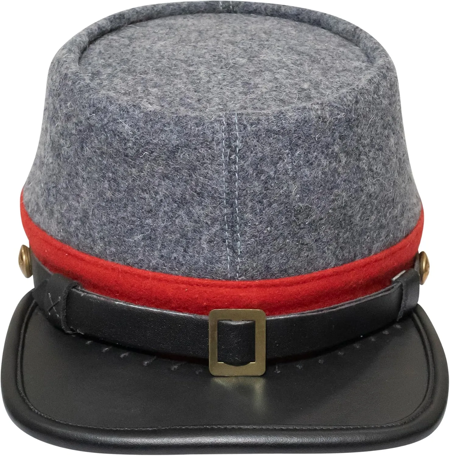 American Civil War CSA Confederate Kepi with Red Band (Plain), Forage Cap/Hat  100% Wool
