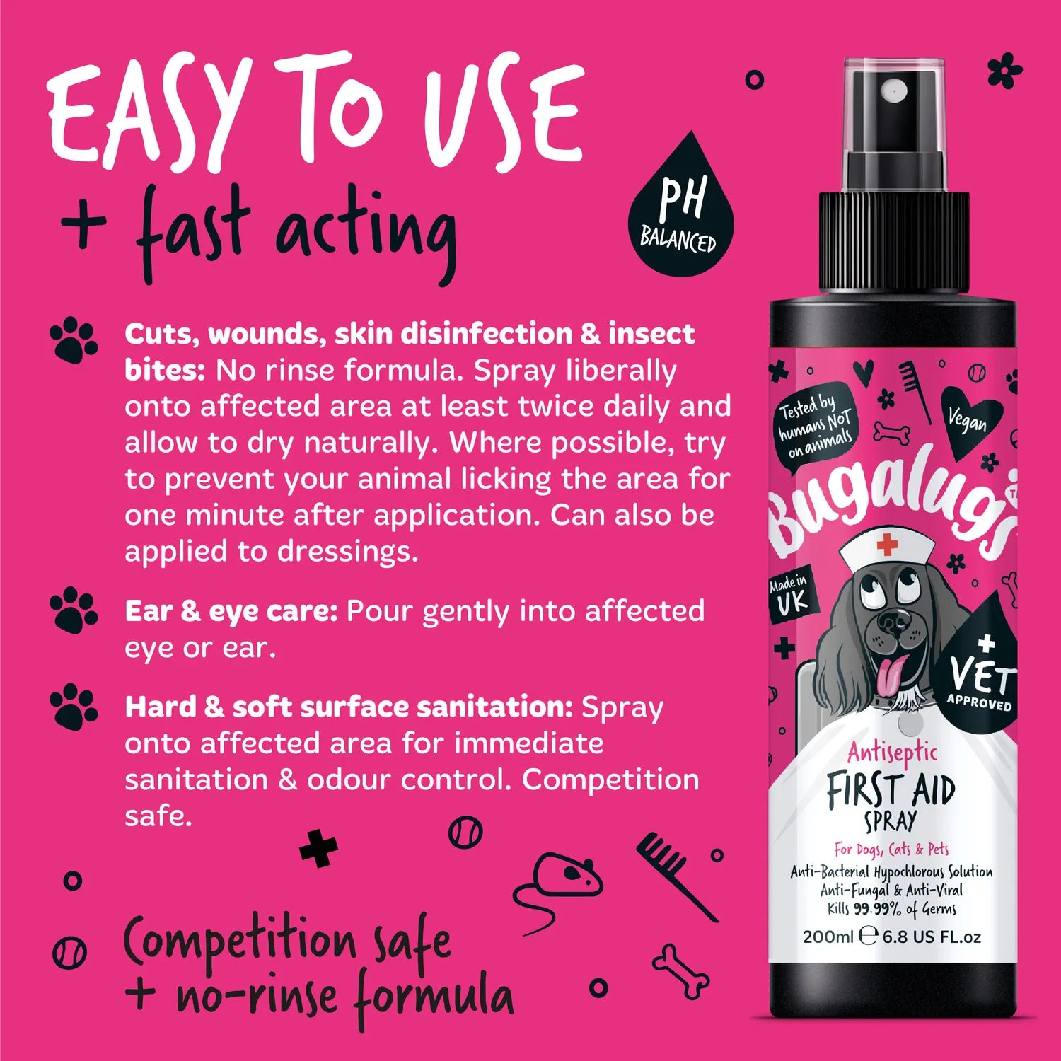 Antiseptic First Aid Spray for Dogs, Cats & Pets