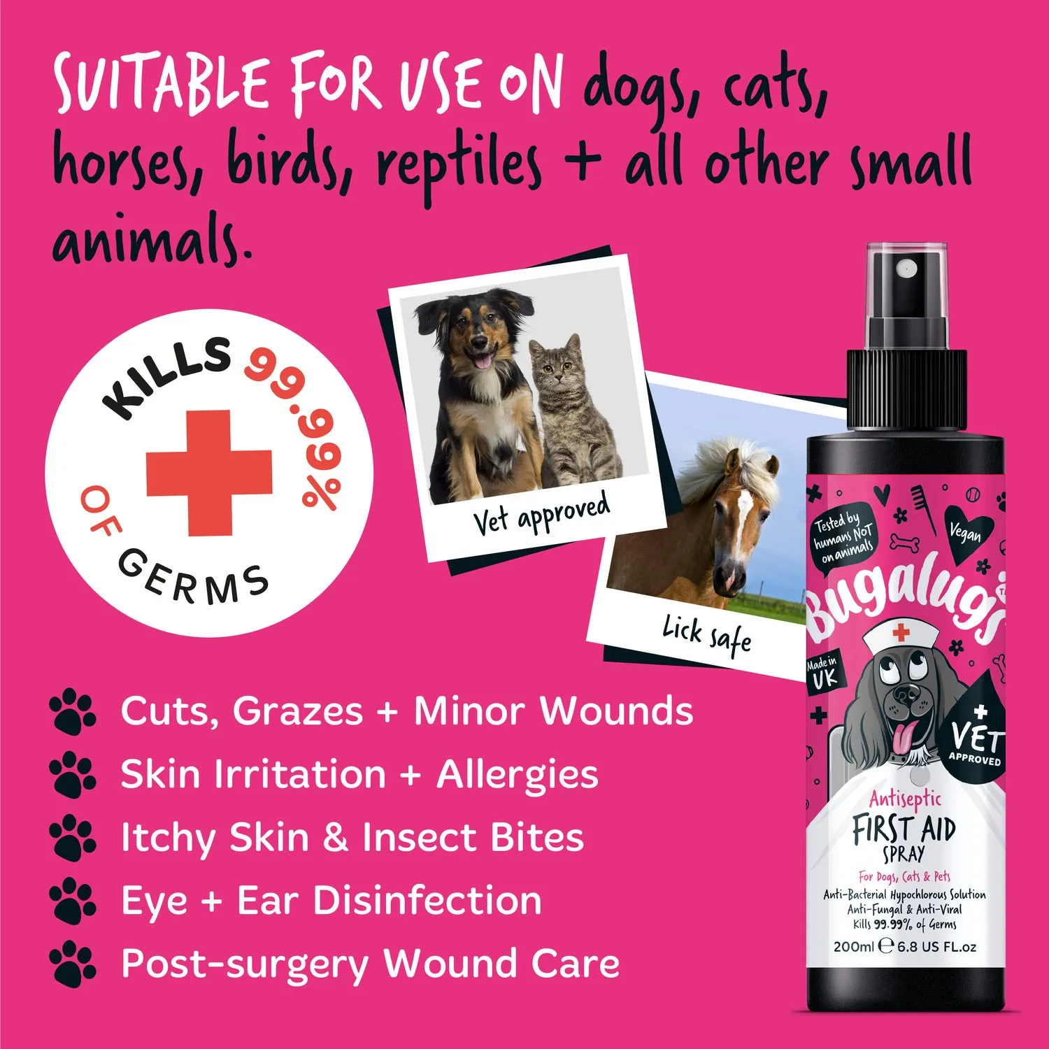 Antiseptic First Aid Spray for Dogs, Cats & Pets