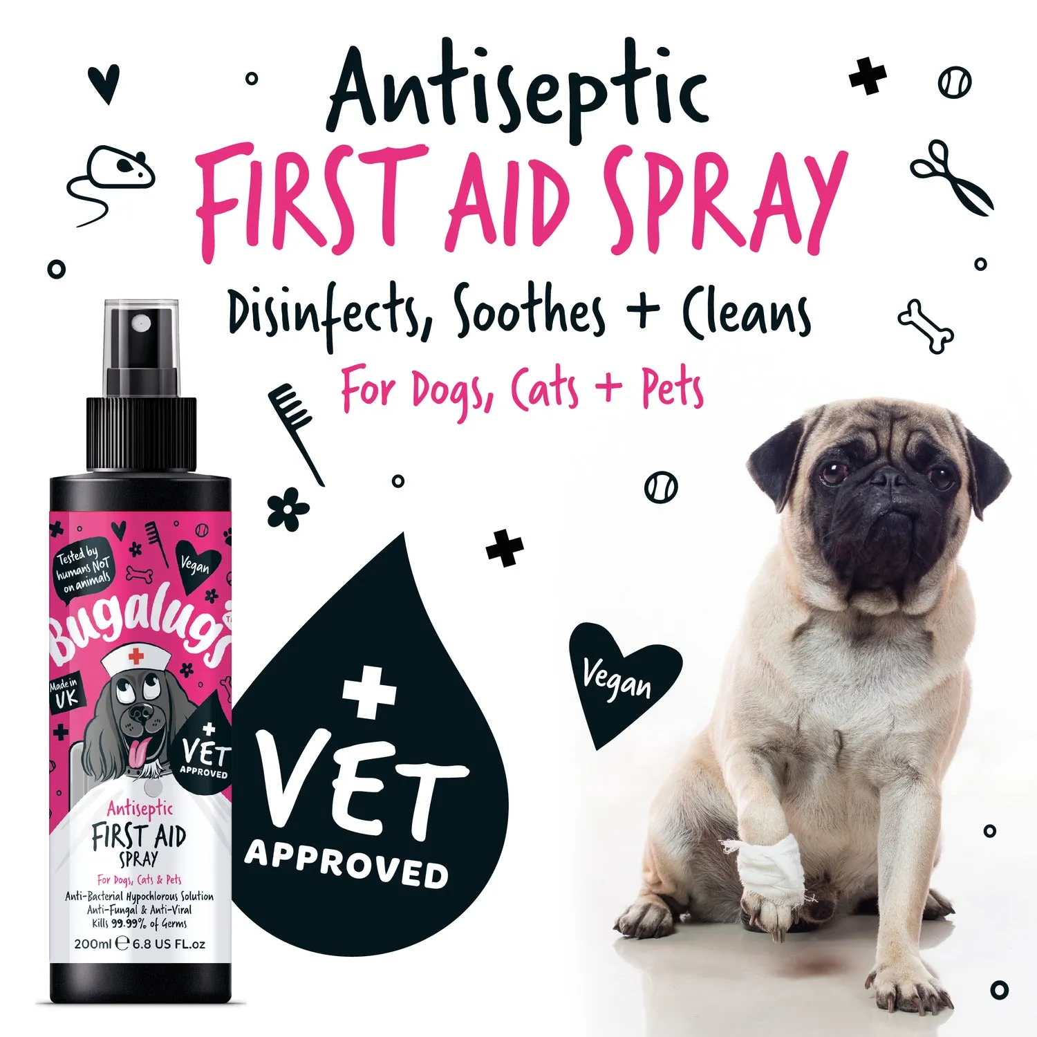 Antiseptic First Aid Spray for Dogs, Cats & Pets