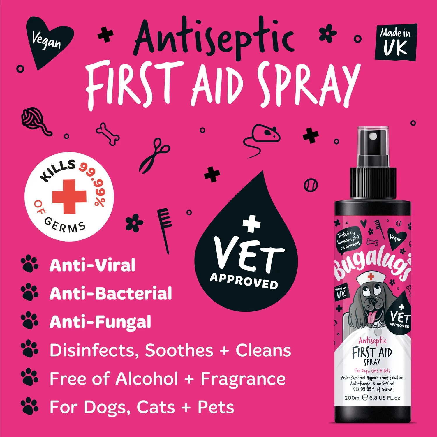 Antiseptic First Aid Spray for Dogs, Cats & Pets