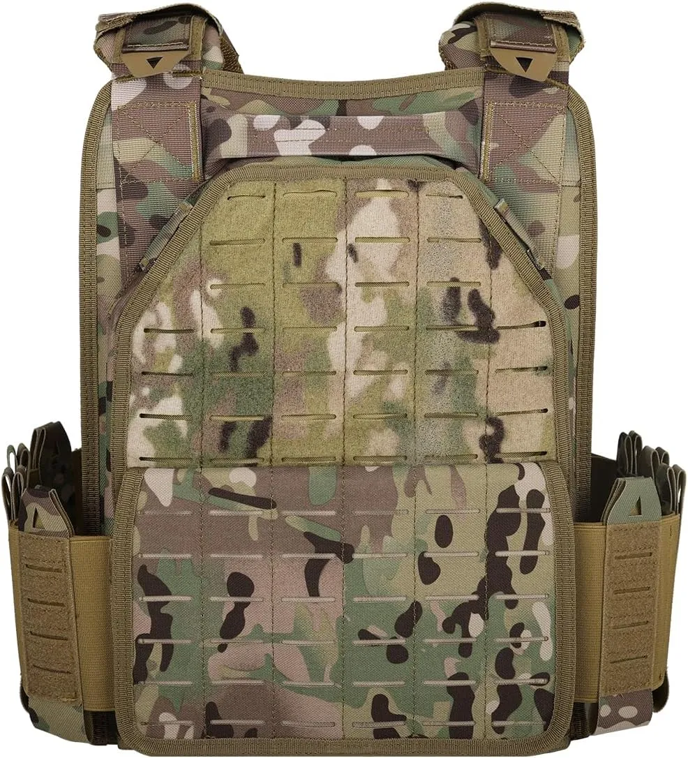 BOMTURN Tactical Vest for Men Quick Release Laser-Cutting Modular Vest for Outdoor