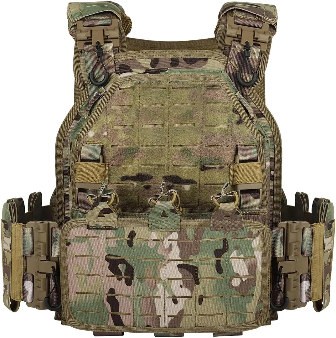 BOMTURN Tactical Vest for Men Quick Release Laser-Cutting Modular Vest for Outdoor