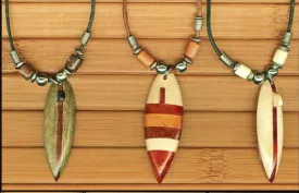 Charming Shark Wood Surfboard Necklace