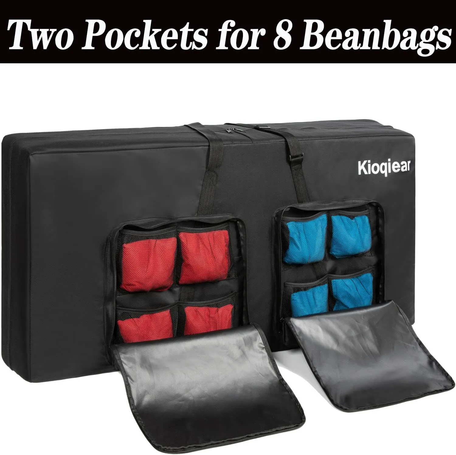 Cornhole Carrying Case - Fits 4' x 2' Regulation Size Board, Heavy-Duty Cornhole Boards Bag with Protective Padded Foam and Two Large Pockets for Outdoor Games