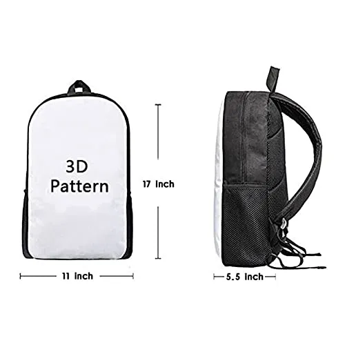CRYHAT Bass Fish School Book Bag Middle School Backpack with Water Bottle Pockets