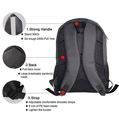 CRYHAT Bass Fish School Book Bag Middle School Backpack with Water Bottle Pockets