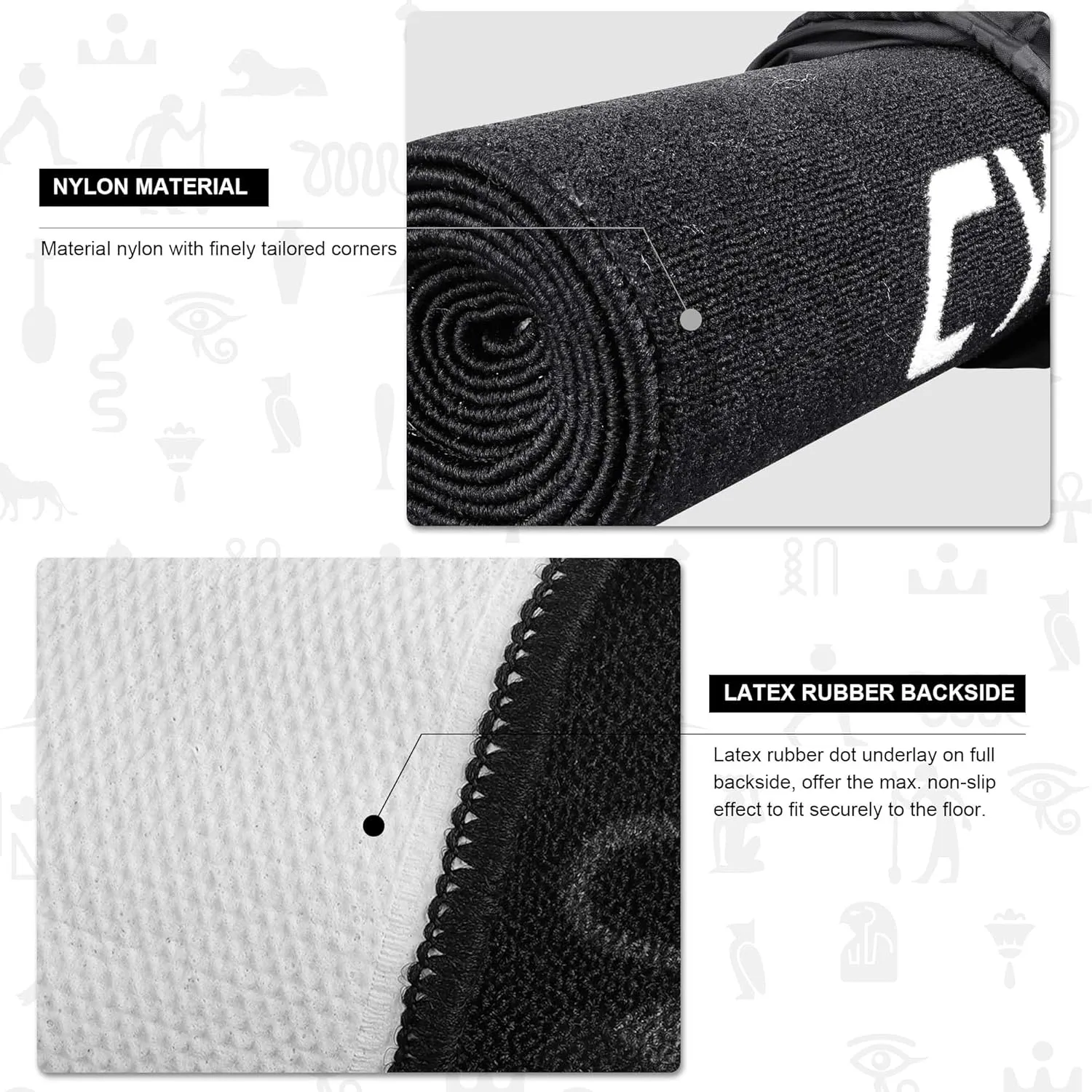 CyeeLife Dart Board Mat 65 * 295cm with Carrying Bag&Throw line for Steel and Soft Tip Darts Games with Start Lines