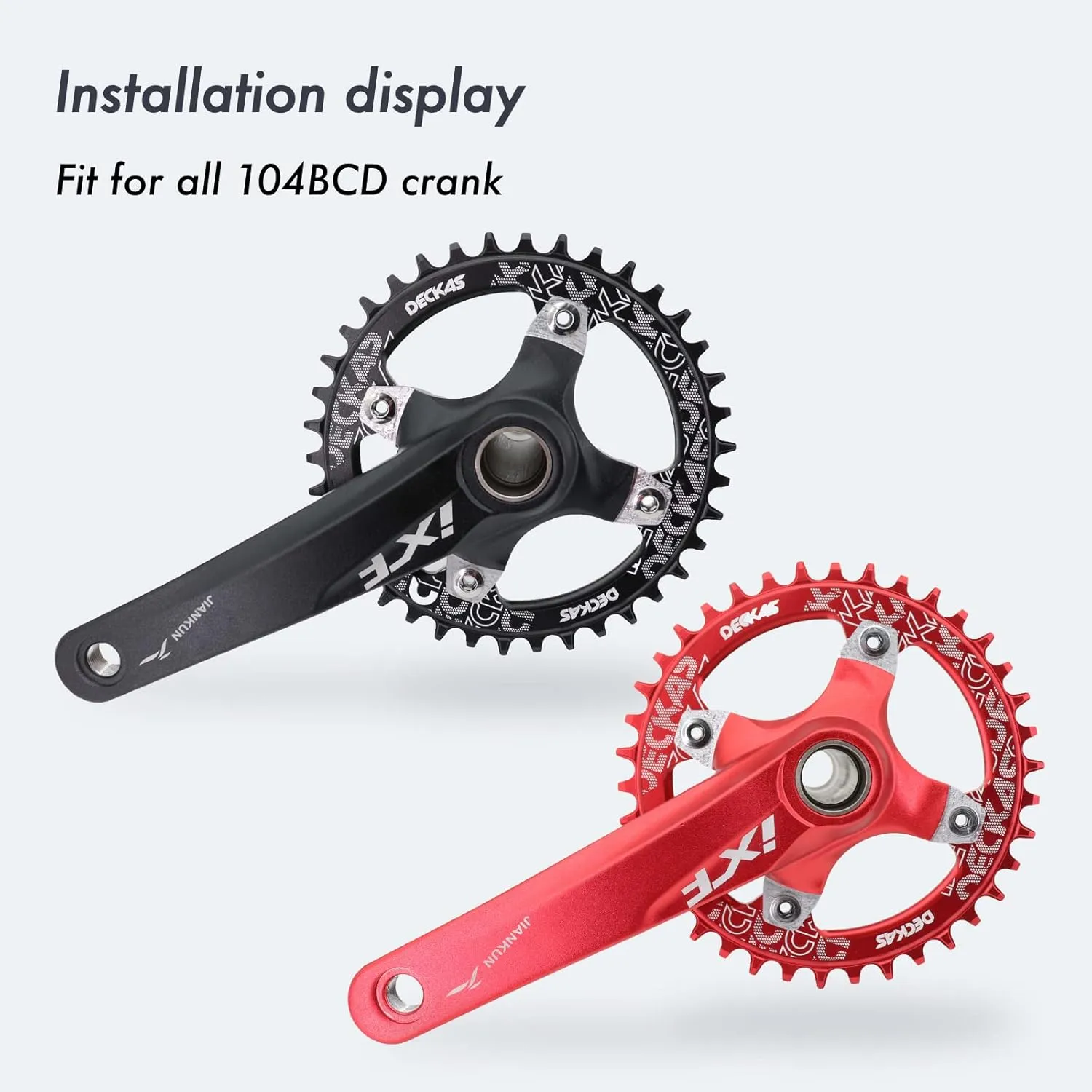 DJC Bike Chainring 104mm BCD Round/Oval MTB 104BCD 30T to 52T 7/8/9/10/11/12 Speed Narrow Wide Tooth Aluminum 7075 Super Lightweight 30T 32T 34T 36T 38T 40 42 DH XC Trail Fat Bike Ebike