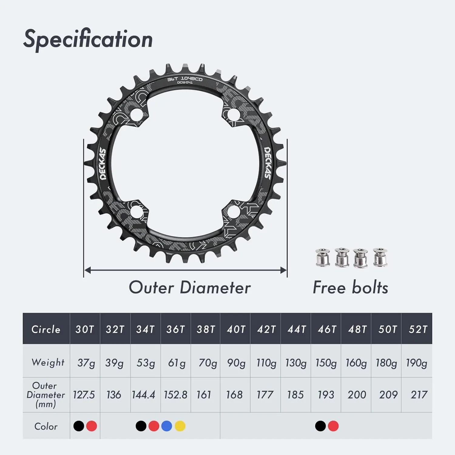 DJC Bike Chainring 104mm BCD Round/Oval MTB 104BCD 30T to 52T 7/8/9/10/11/12 Speed Narrow Wide Tooth Aluminum 7075 Super Lightweight 30T 32T 34T 36T 38T 40 42 DH XC Trail Fat Bike Ebike