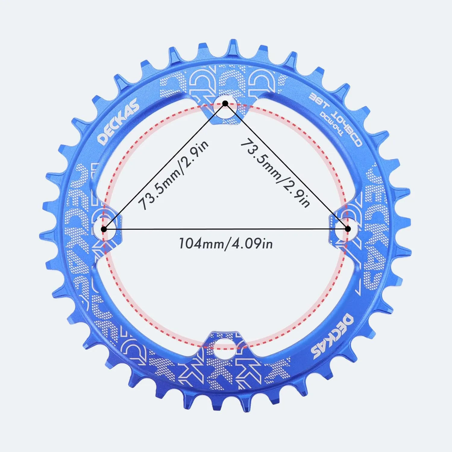 DJC Bike Chainring 104mm BCD Round/Oval MTB 104BCD 30T to 52T 7/8/9/10/11/12 Speed Narrow Wide Tooth Aluminum 7075 Super Lightweight 30T 32T 34T 36T 38T 40 42 DH XC Trail Fat Bike Ebike