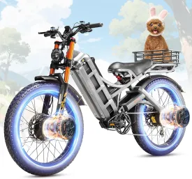 eAhora Romeo Pro 2 [2025 Version] Electric Bike for Adults, 4000W 46MPH Dual Motor Electric Bike,52V 70Ah 200  Miles Long Range Ebike,26*4.0'' Fat Tire Electric Mountain Bike, Full Suspension& UL2849
