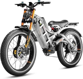eAhora Romeo Pro  5000W Electric Bike for Adults 50Mph, 60V 80Ah Battery up to 250Miles,Long Range Dual Motors Ebike,26"*4.0 Fat Tire Full Suspension Off-Road Mountain E-Bike for Men,UL 2849