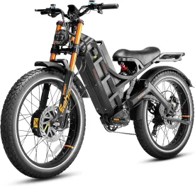 eAhora Romeo Pro  5000W Electric Bike for Adults 50Mph, 60V 80Ah Battery up to 250Miles,Long Range Dual Motors Ebike,26"*4.0 Fat Tire Full Suspension Off-Road Mountain E-Bike for Men,UL 2849