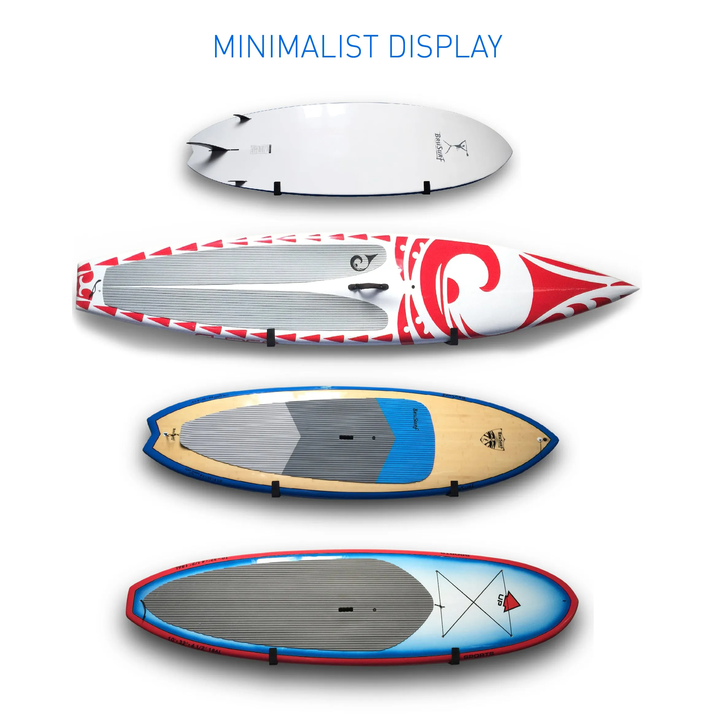 EasyGo SUP Wall Rack – Longboard Storage – Surfboard Display Rack – Surf Board Rack