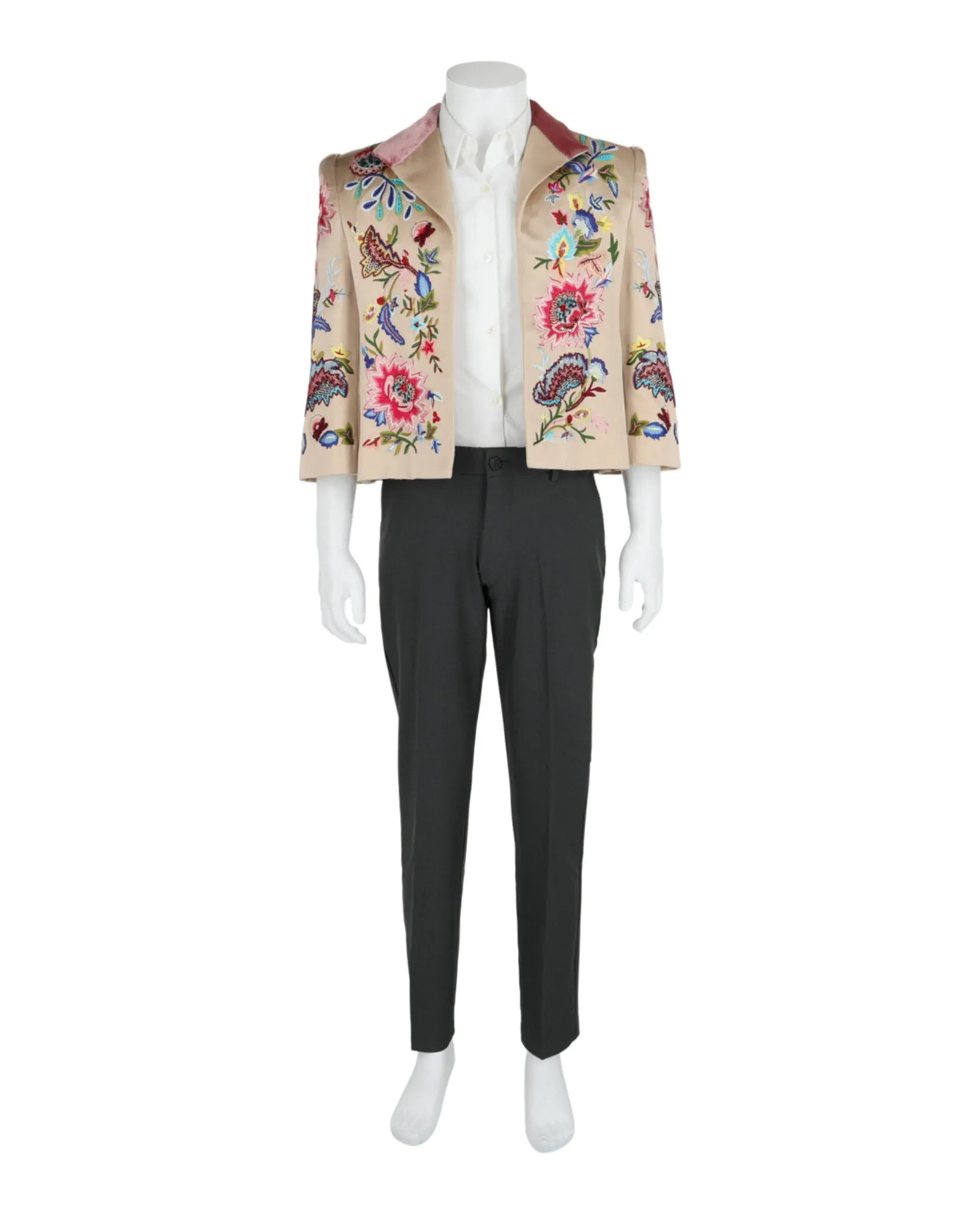 Embroidered Silk Duchess Jacket