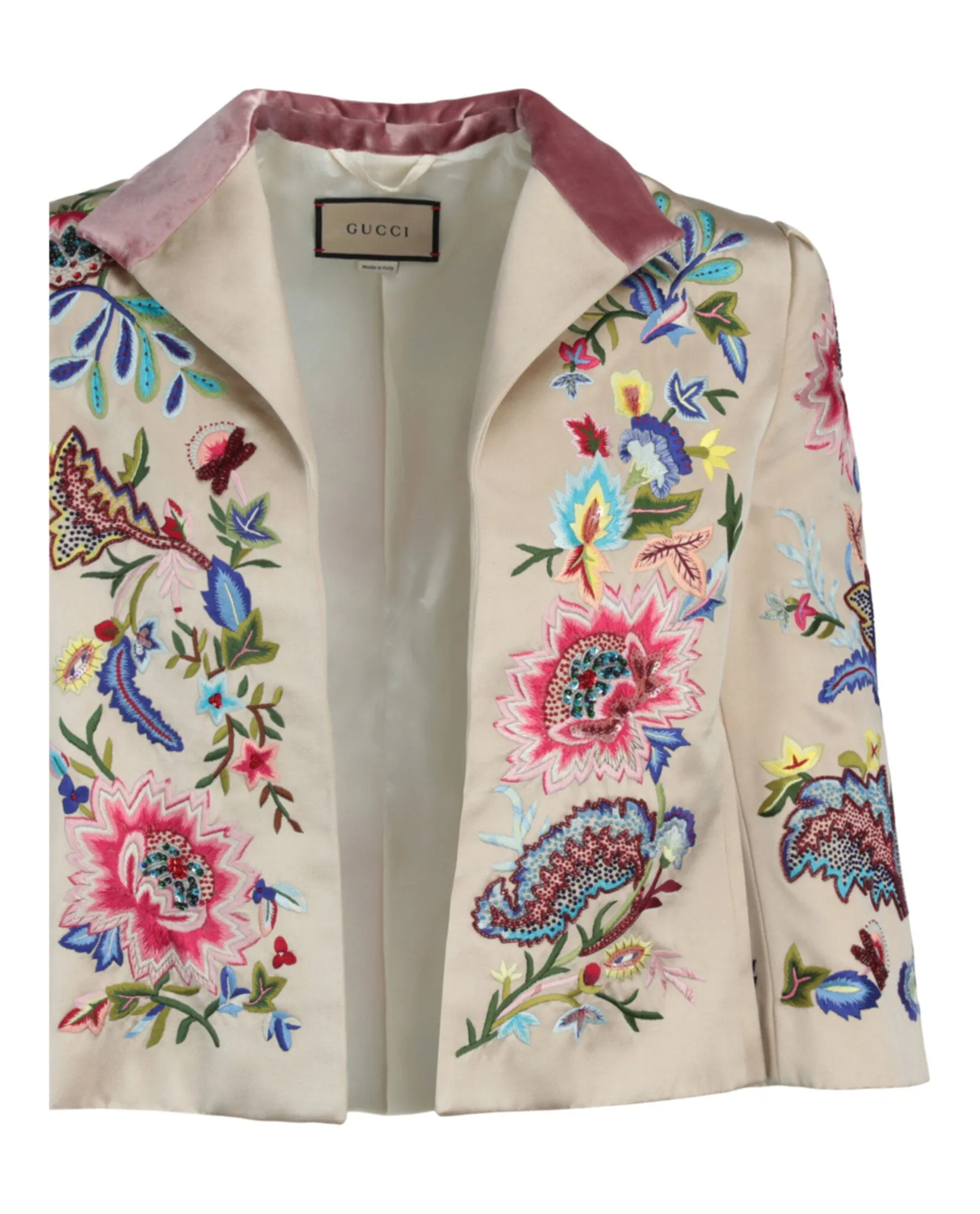 Embroidered Silk Duchess Jacket