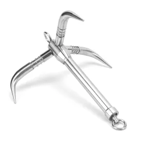 Foldable Grapnel Anchor with Triple Grip, 316 Stainless Steel Hardware for Boats, Yachts, Rafts, and Canoes, Storage,