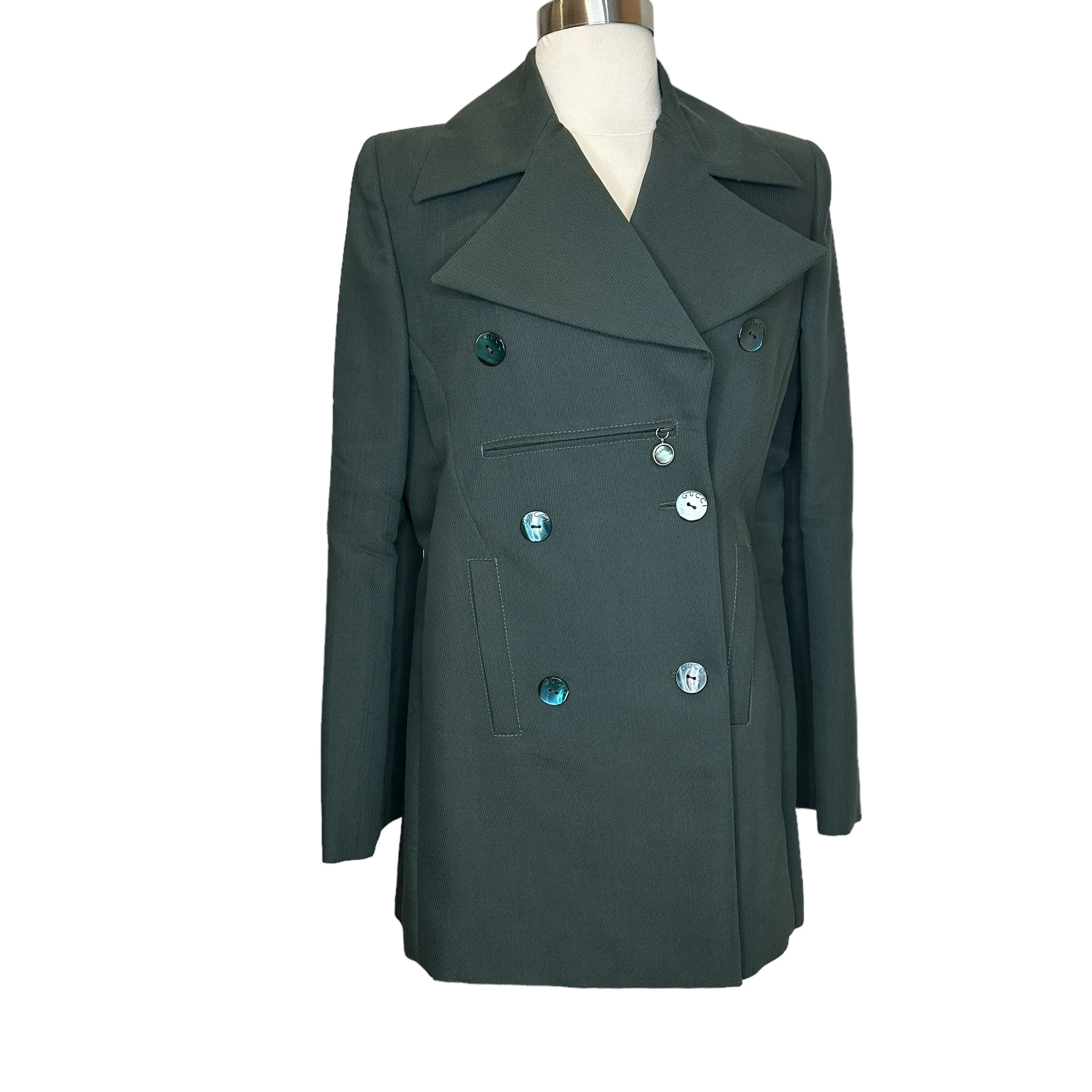 Green Blazer with Zip Pocket - M