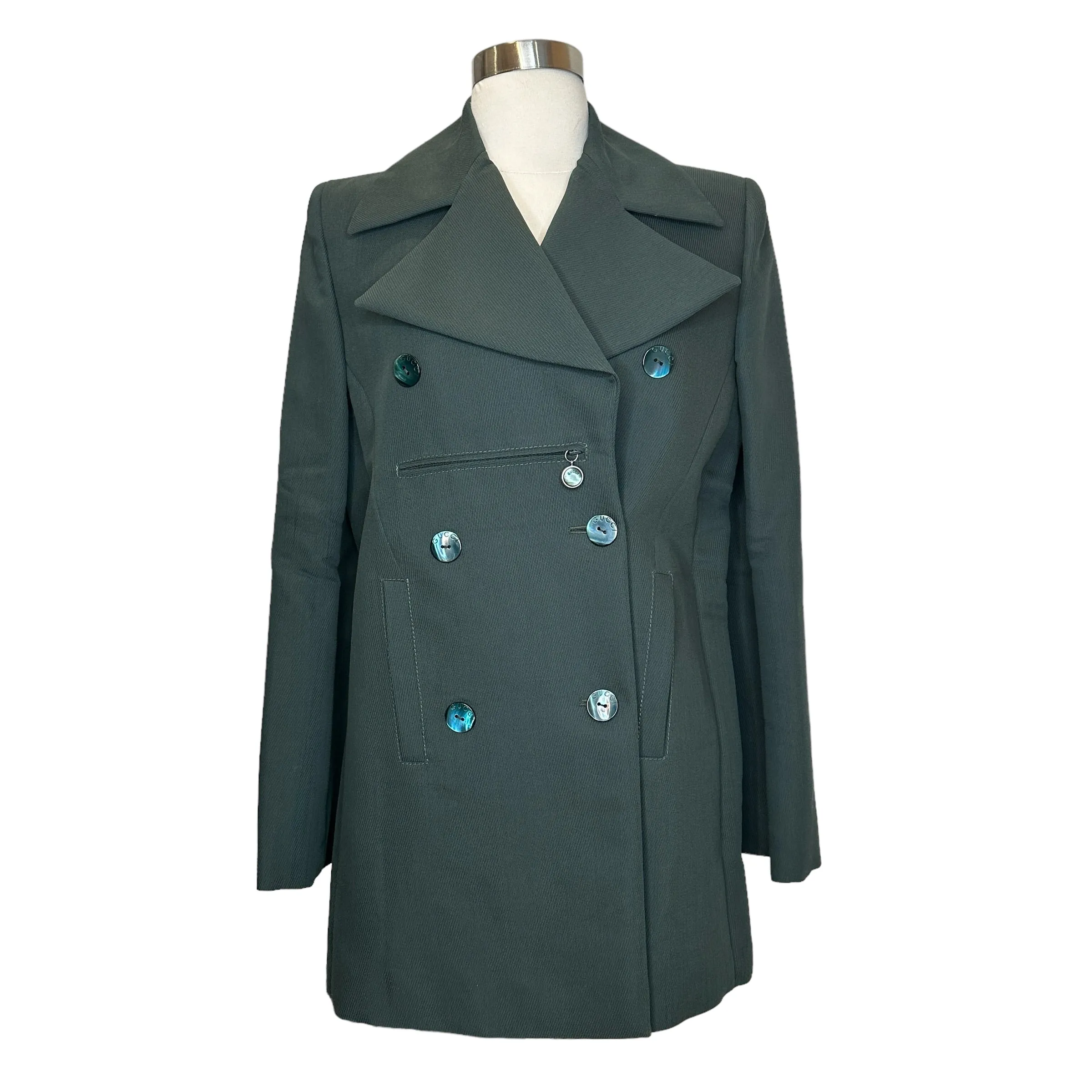 Green Blazer with Zip Pocket - M