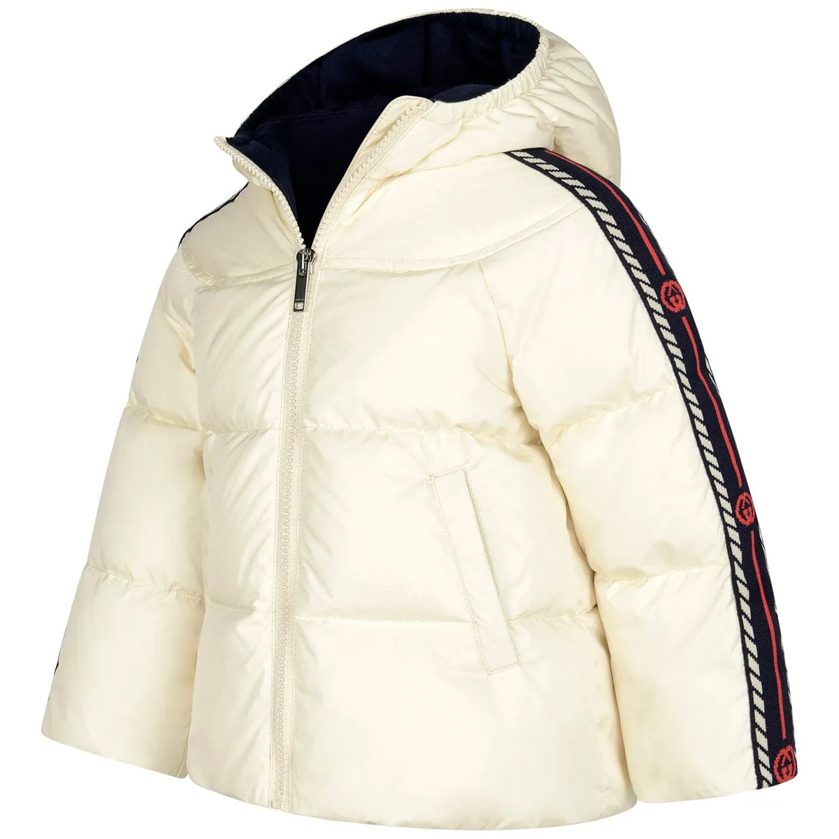 Gucci Baby Girls Fuchsia Trim Padded Jacket