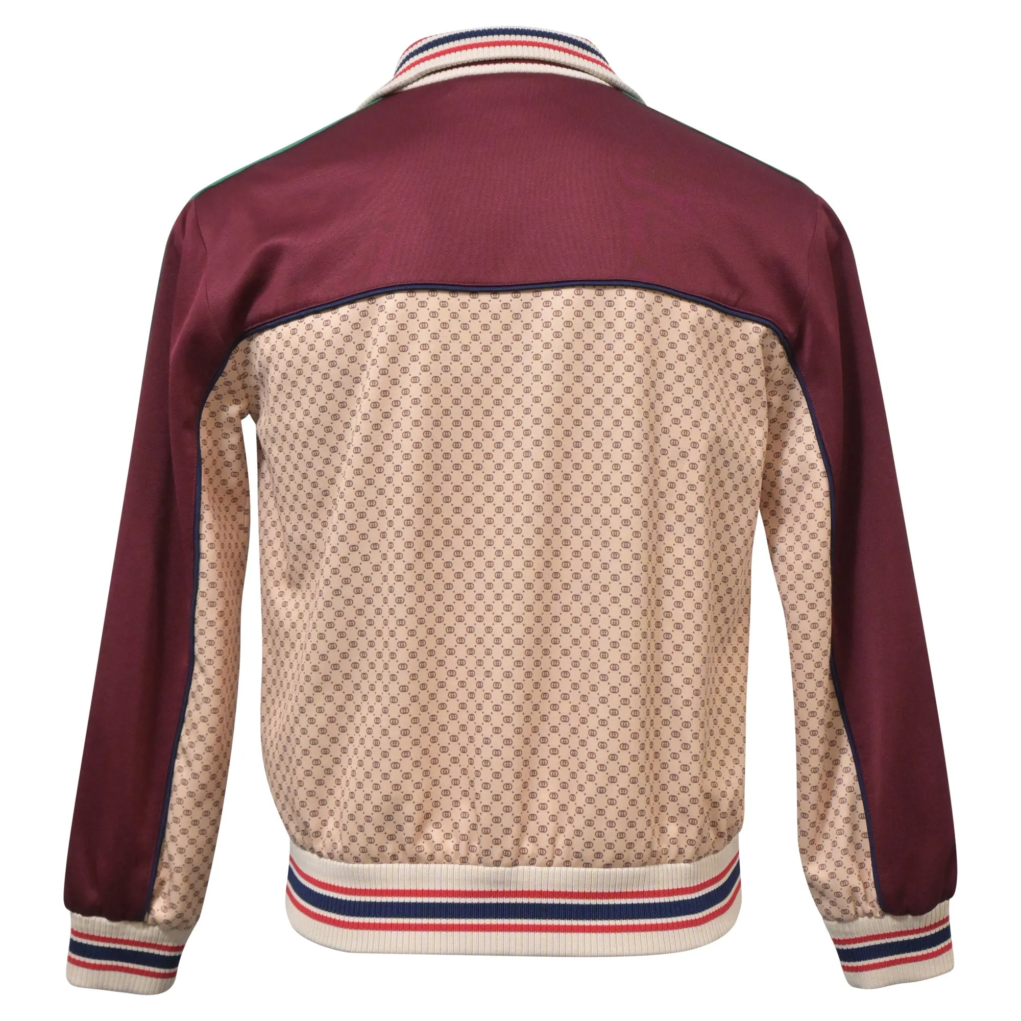 Gucci Interlocking G Print Track Jacket in Burgundy Polyester