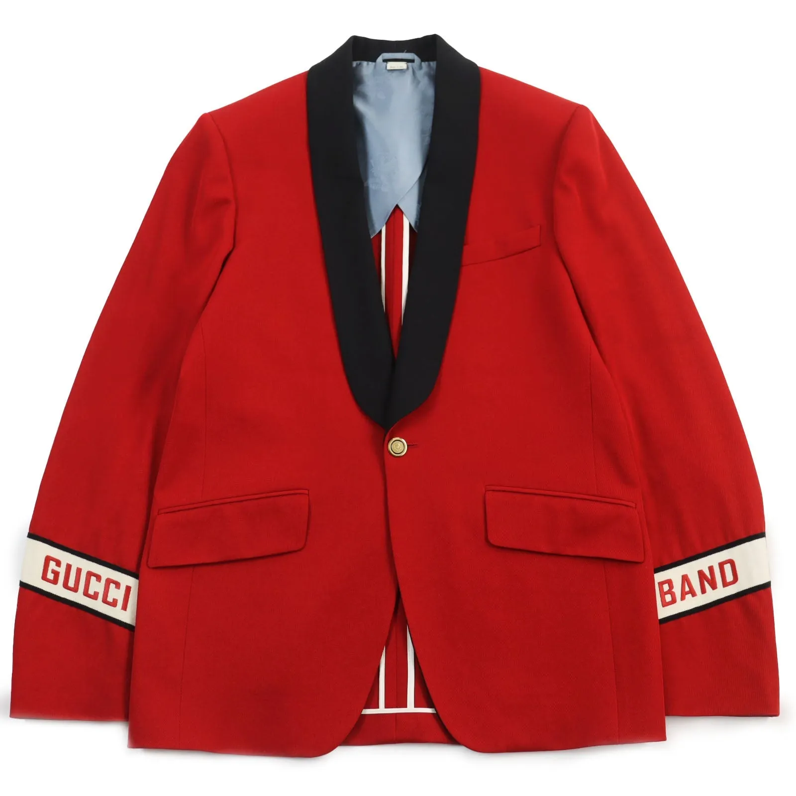 GUCCI tailored jacket 568655 wool Red GUCCI Band shawl lapel single jacket 44