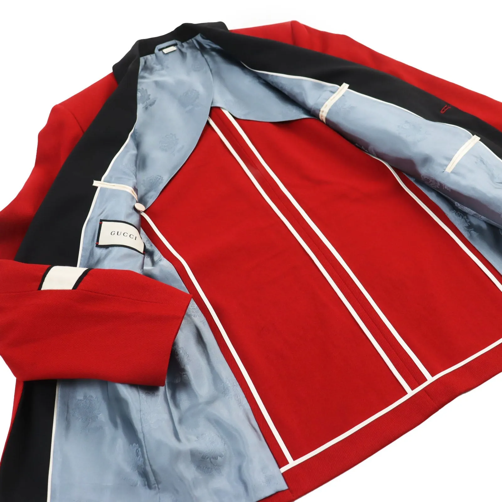 GUCCI tailored jacket 568655 wool Red GUCCI Band shawl lapel single jacket 44