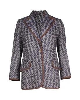 Gucci Vintage Argyle Single-Breasted Jacket in Multicolor Linen