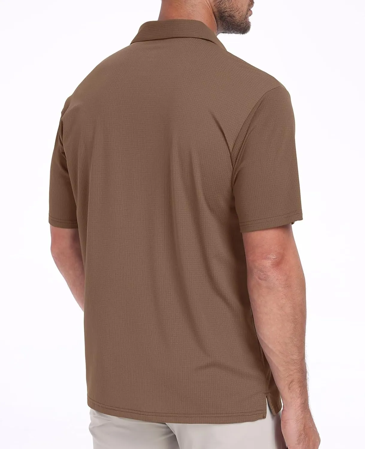 Hodaweisolp Mens Polo Shirts Short Sleeve Dry Fit Jacquard Moisture Wicking Performance Golf Shirt