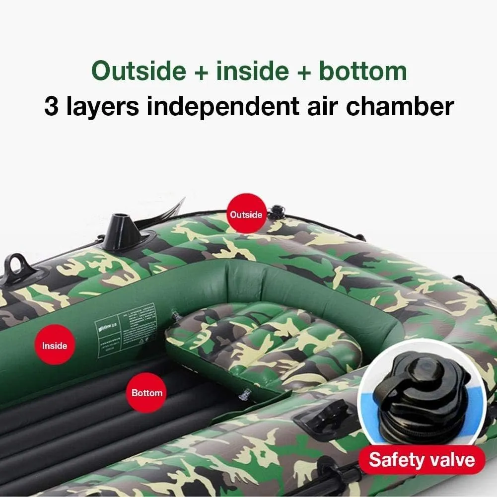 Inflatable Kayak Canoe, Inflatable Boat Set with Paddles Air Pump, PVC Kayak Canoe Boat Set for Drifting,3 People