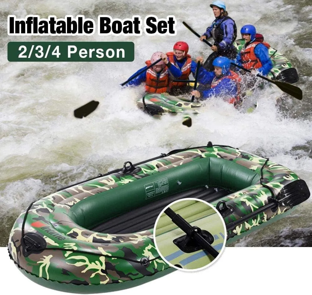 Inflatable Kayak Canoe, Inflatable Boat Set with Paddles Air Pump, PVC Kayak Canoe Boat Set for Drifting,3 People