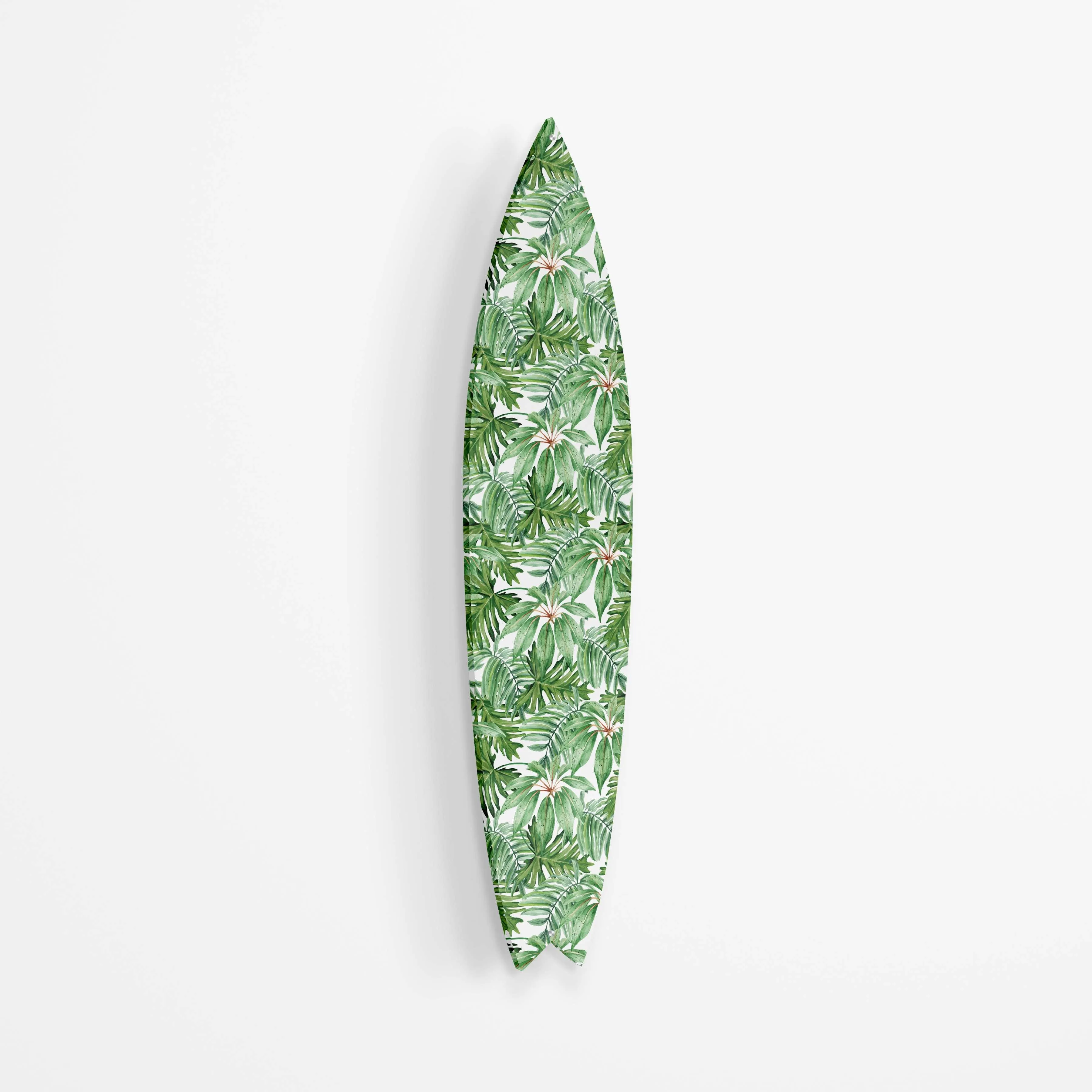 Jungle Green Leaves Acrylic Surfboard Wall Art