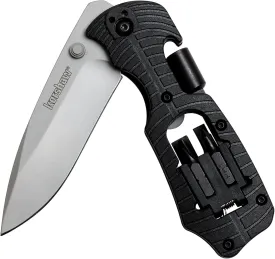 Kershaw Select Fire Multi-Function Pocket Knife, 4-piece Bit Set and Driver, 3.4" 8Cr13MoV Steel Blade, Manual Washer Folding EDC