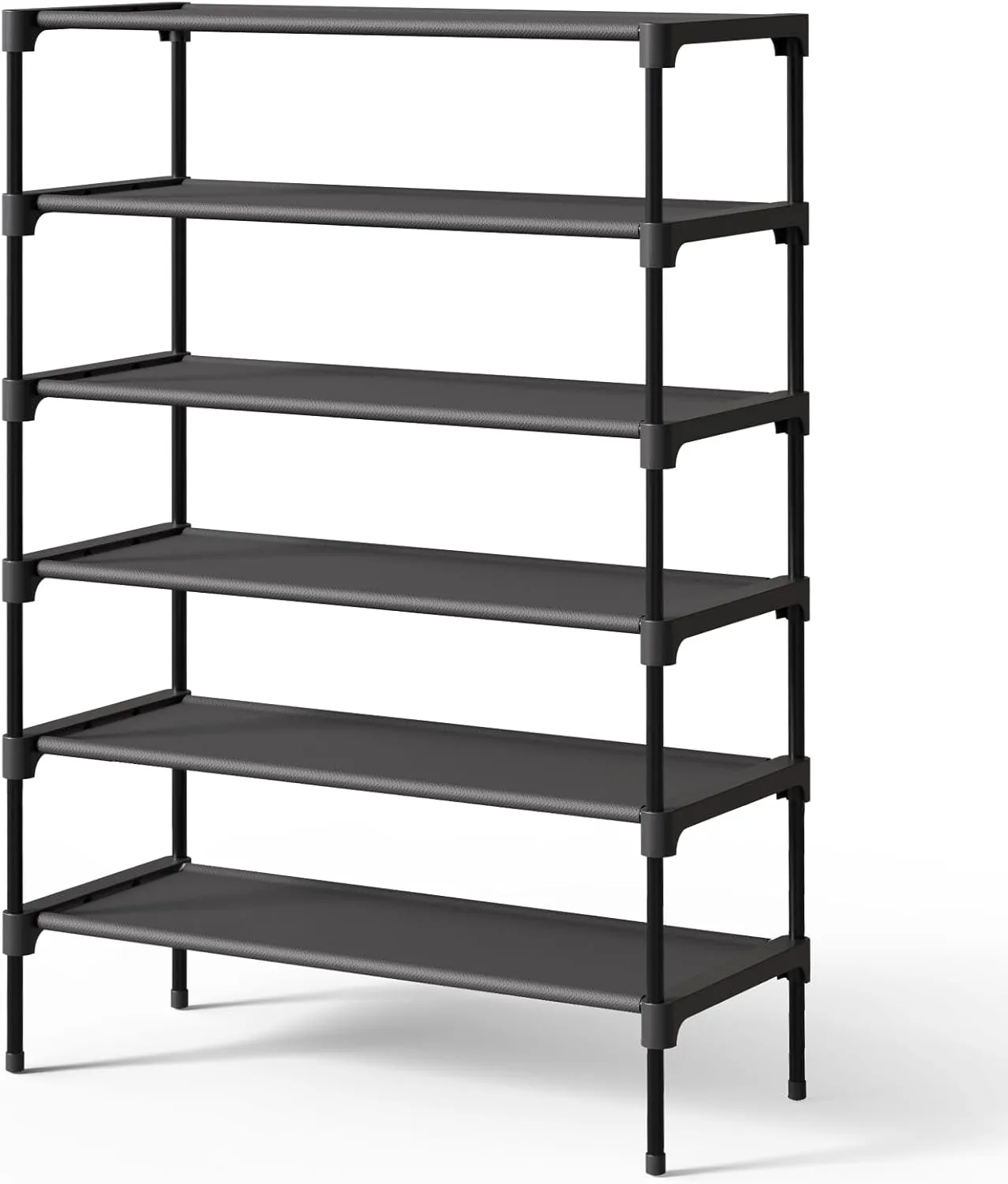 Kitsure Shoe Rack - Premium Non-Woven Shoe Rack Shelf, Shoe Organizer for Closet, Entryway, Garage & Corridor, Sturdy & Durable Long Stackable Shoe Shelves, 3X-Large, Black