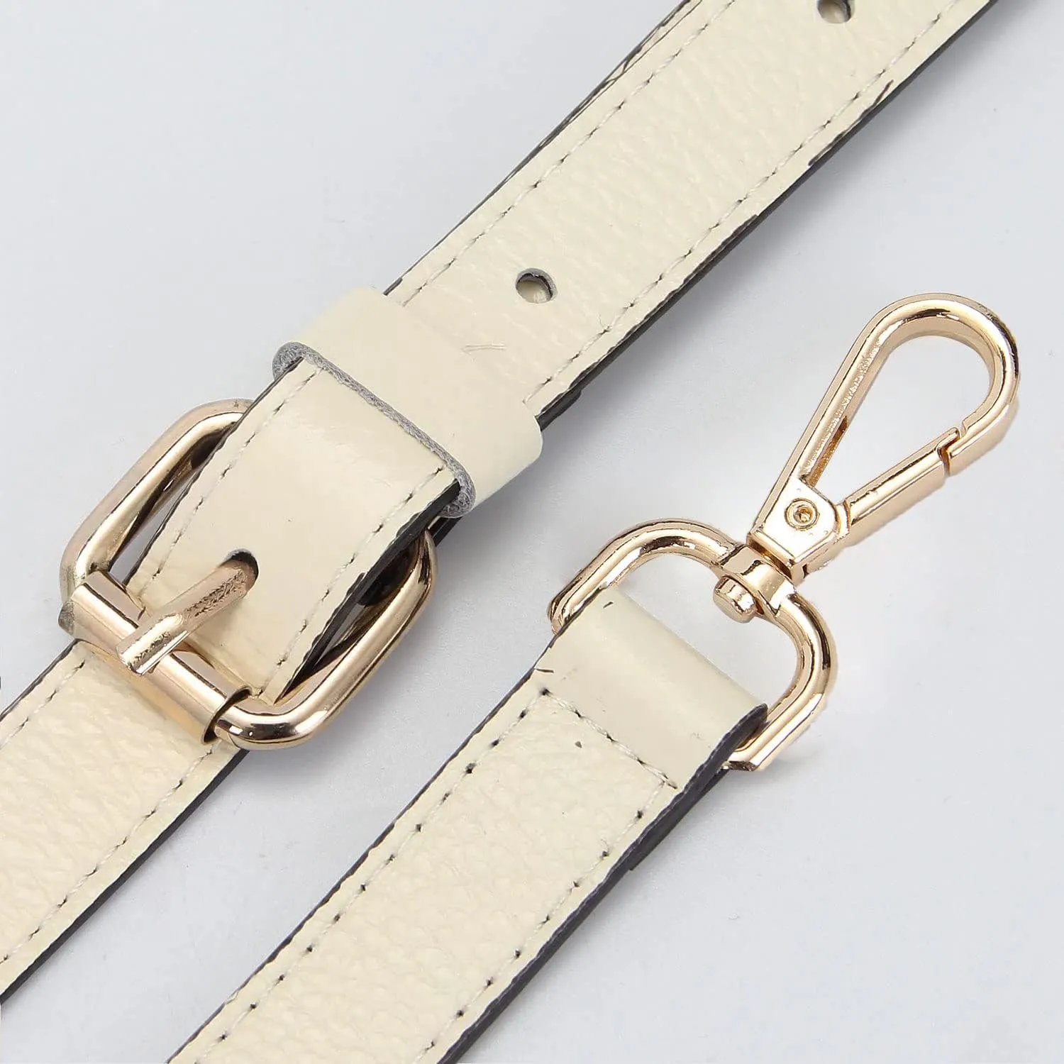 LIVE UP Full Grain Leather Adjustable Replacement Cross Body Purse Shoulder Strap Handbag Bag Wallet, 2/3 Wide(Beige)