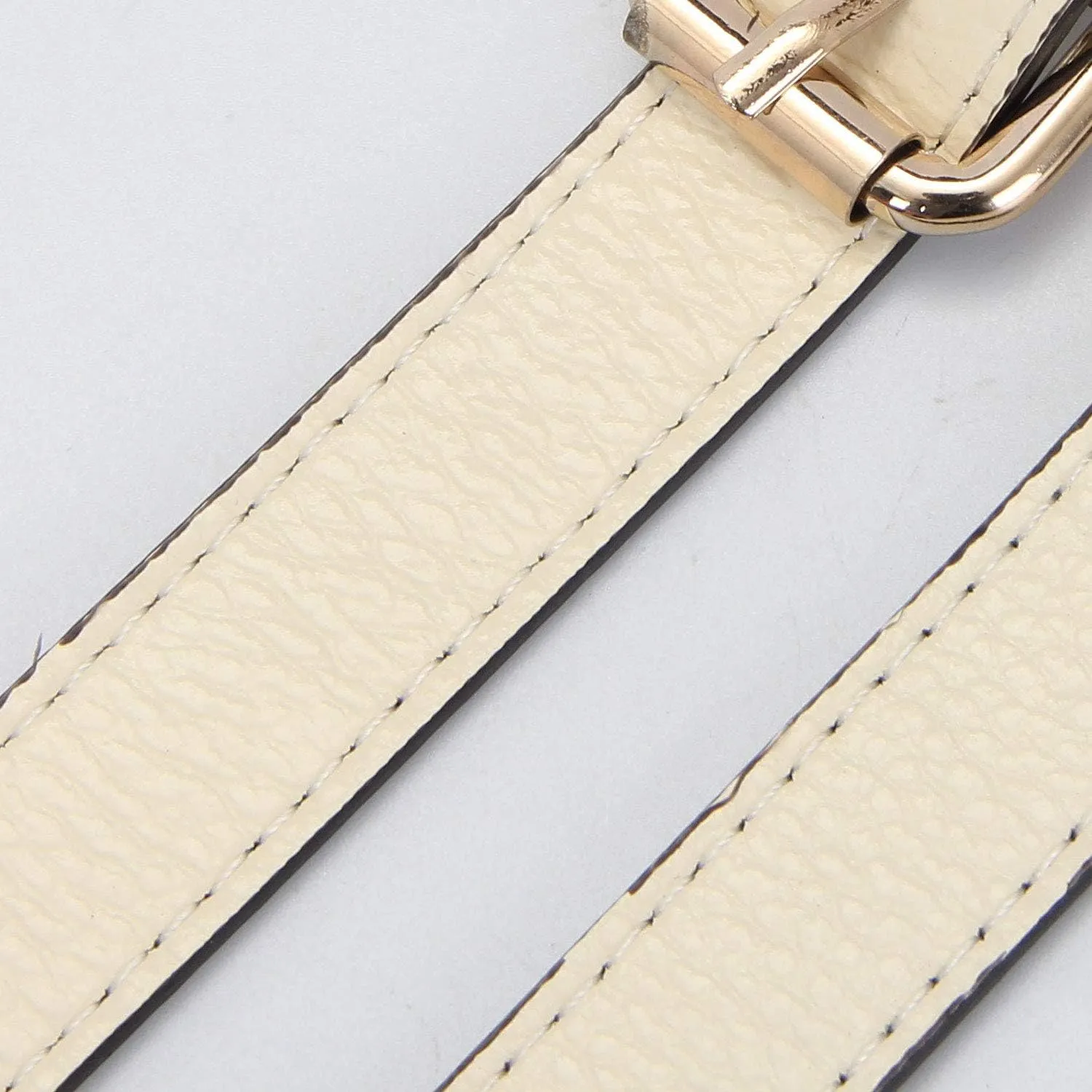 LIVE UP Full Grain Leather Adjustable Replacement Cross Body Purse Shoulder Strap Handbag Bag Wallet, 2/3 Wide(Beige)