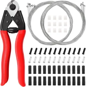 mankk 73PCS Universal Bike Brake Cable Kit and Housing Replacement Kit Stainless Steel Bike Cable Cutter Wire Cable Cutters with Cable End Caps and O-Rings for Mountain Road Bike Bicycle M-111