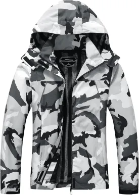 MOERDENG Women's Waterproof Rain Jacket Outdoor Lightweight Hooded Raincoat for Hiking Travel