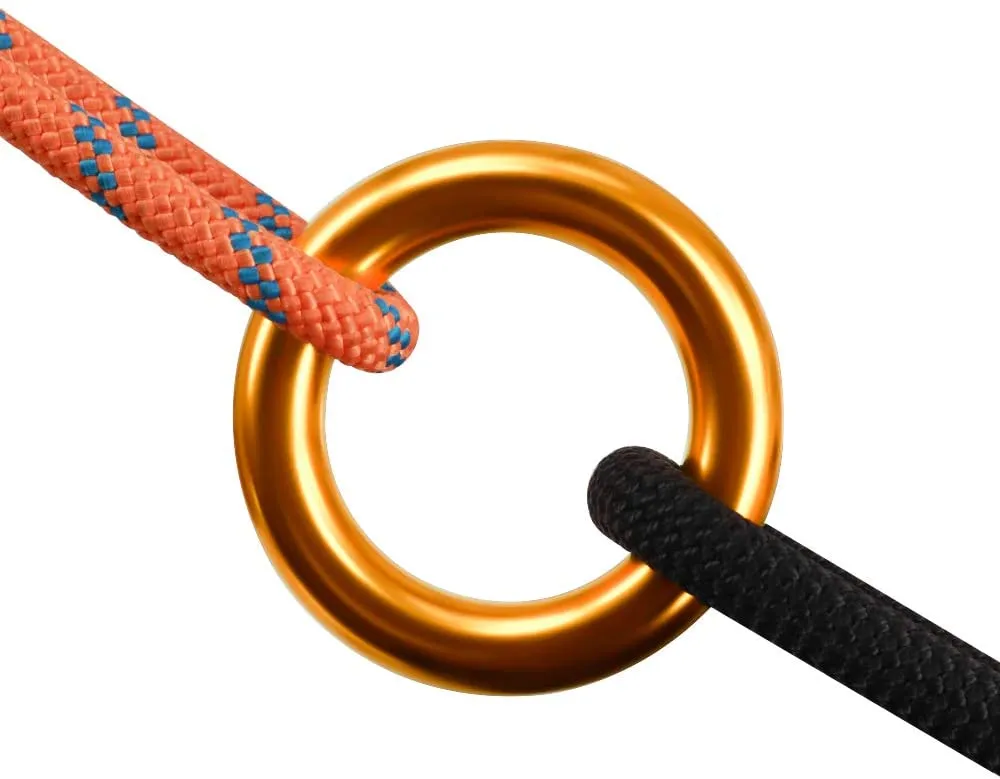 NewDoar Rappel Ring 25kN Gold Large O-Ring Rope Connector for Rock Climbing Arborist