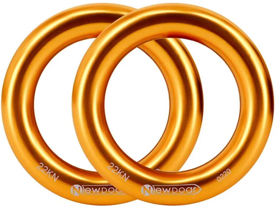 NewDoar Rappel Ring 25kN Gold Large O-Ring Rope Connector for Rock Climbing Arborist